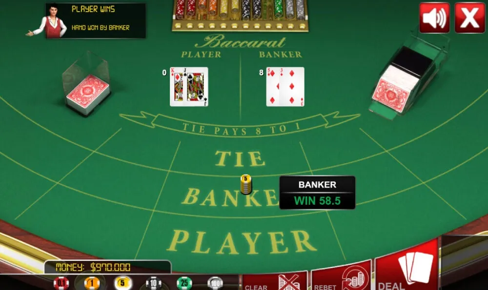 Baccarat có 3 cửa cược để người chơi lựa chọn