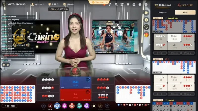 Dealer sảnh OnSexy Casino xinh đẹp, chuyên nghiệp