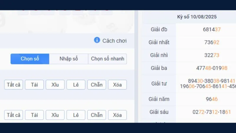 Kết quả được cập nhật nhanh chóng, cộng thưởng tự động
