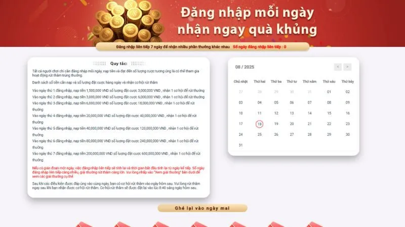 Ghi danh mỗi ngày nhận thưởng hấp dẫn từ QH88