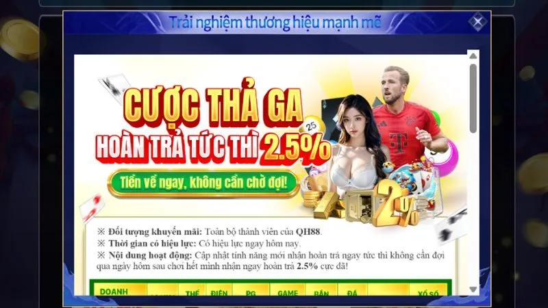 Bảo hiểm hoàn cược 2,5% cực hời cho game thủ