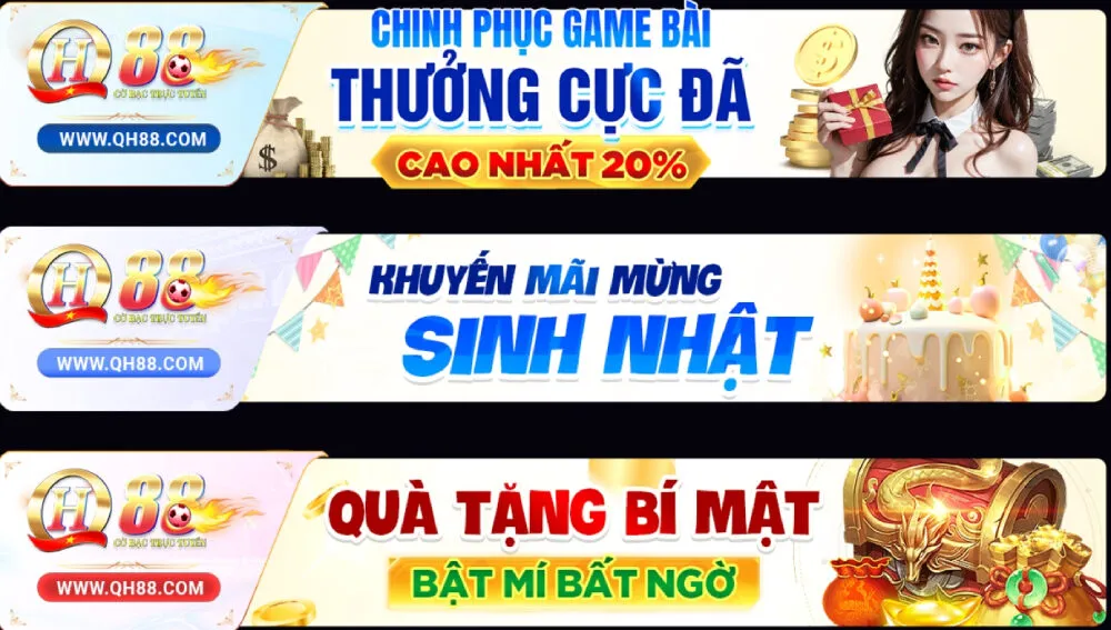 QH88 mang đến vô vàn khuyến mãi giúp người chơi gia tăng vốn
