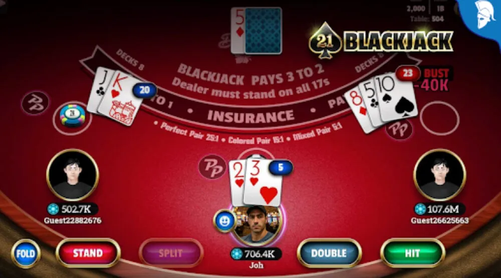 Các lệnh khi chơi game bài Blackjack tại QH88