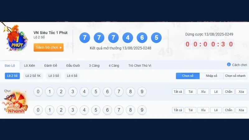 Thời gian chờ ngắn, cược nhanh thắng nhanh