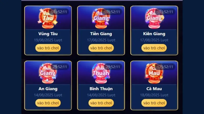 Danh sách đài tại sảnh xổ số miền Nam QH88